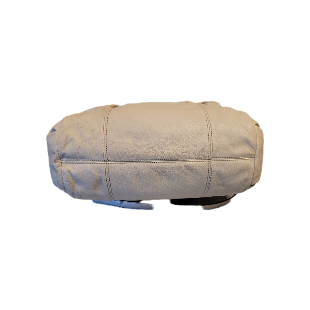 COACH ASHLEY IVORY & SILVER LEATHER CONVERTIBLE SATCHEL TOTE BAG F20104 GUC - Picture 3 of 16